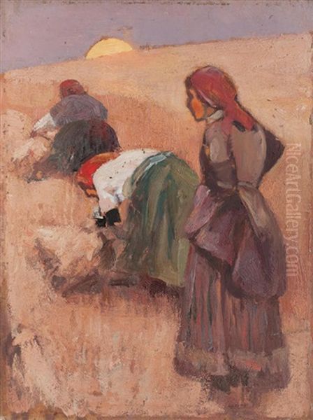 Harvest Moon Oil Painting by William Kennedy