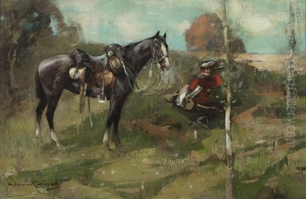 A Rest From Manoeuvres Oil Painting by William Kennedy