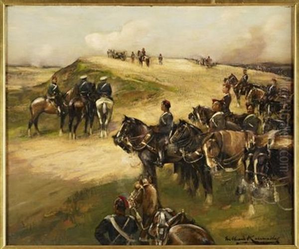 Cavalry Maneuvres Oil Painting by William Kennedy