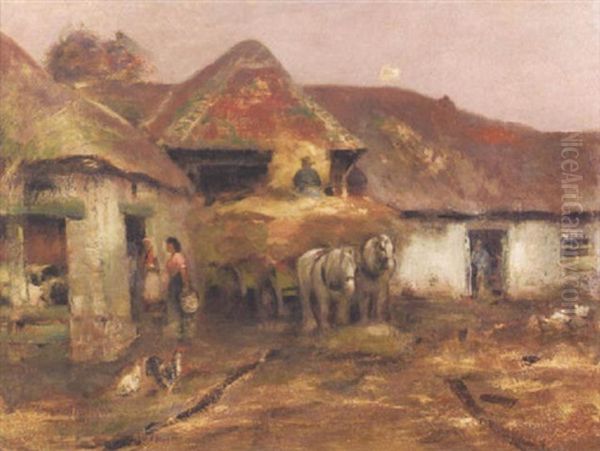 Loading The Hay Cart Oil Painting by William Kennedy