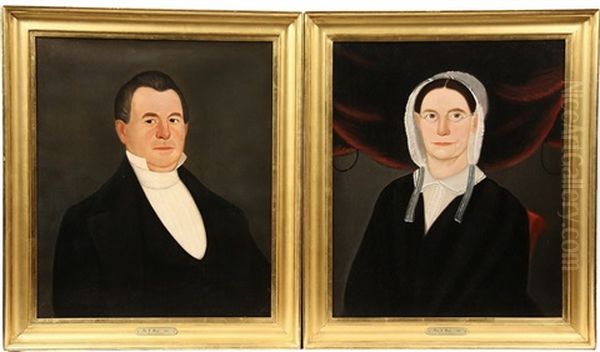 Mr. And Mrs. E. Peace (pair) Oil Painting by William W. Kennedy