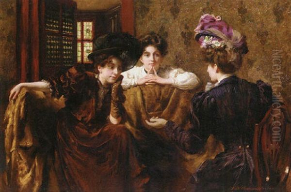 No Gossip Oil Painting by Thomas Benjamin Kennington