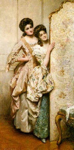 Curiosity Oil Painting by Thomas Benjamin Kennington