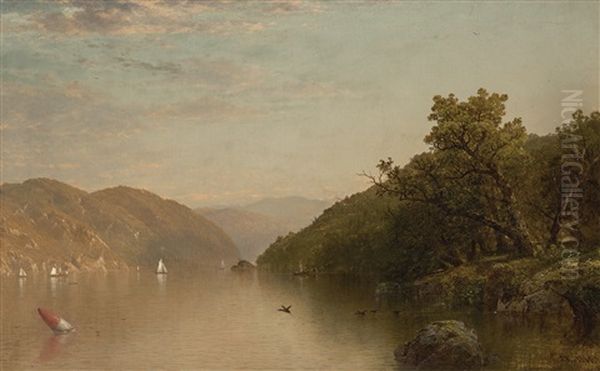 Evening On The Hudson Oil Painting by John Frederick Kensett