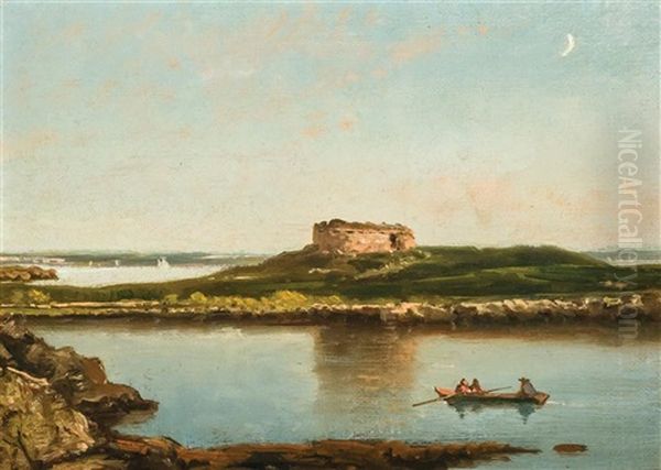 Dumpling Rock, Battery Conanicut Island, Jamestown, Rhode Island Oil Painting by John Frederick Kensett