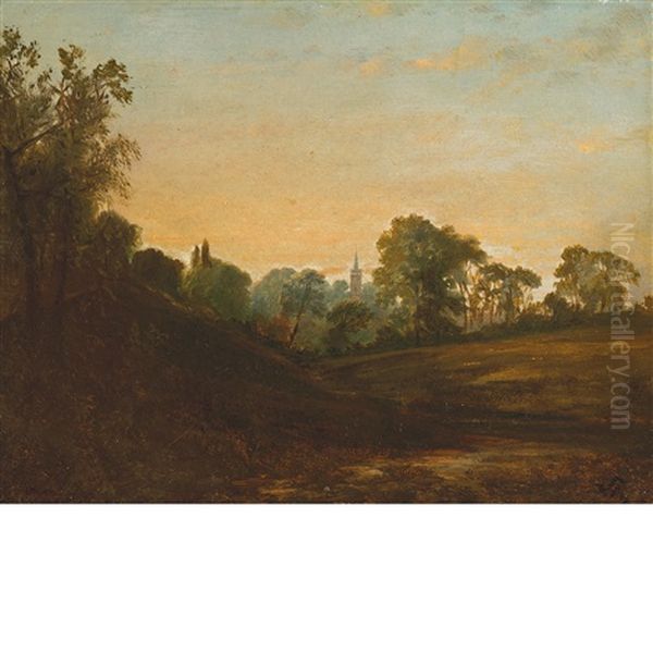 Church At Hampstead Oil Painting by John Frederick Kensett