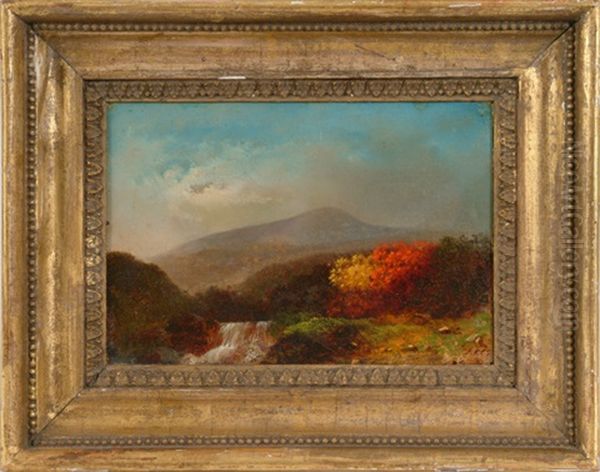 Mountain & Stream Landscape Oil Painting by John Frederick Kensett