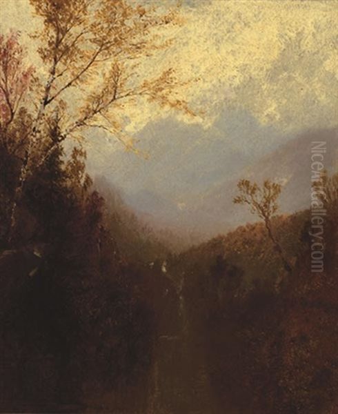 Catskill Waterfall Oil Painting by John Frederick Kensett