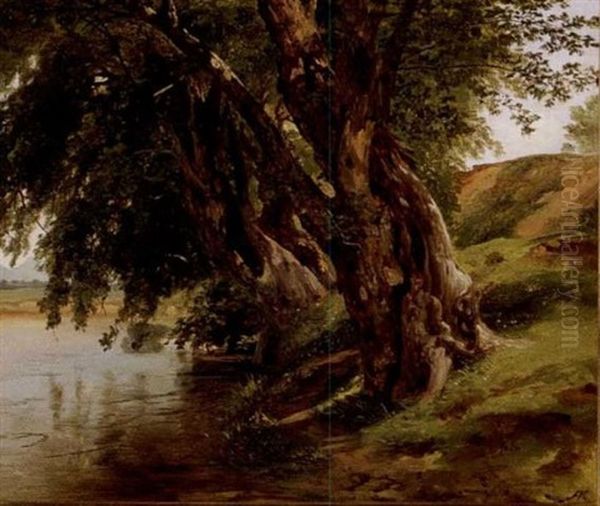 On The Saco River Oil Painting by John Frederick Kensett