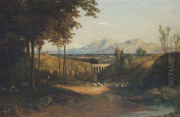 A View In Italy Oil Painting by John Frederick Kensett