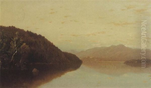 A View Of A Lake Oil Painting by John Frederick Kensett