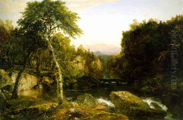 Franconia Mountains Oil Painting by John Frederick Kensett