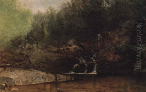 A Mountain Stream Oil Painting by John Frederick Kensett