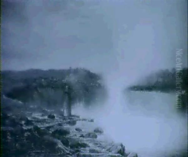 The Falls Of Niagara And The Terrapin Tower (1852) From Goat Island Oil Painting by John Frederick Kensett