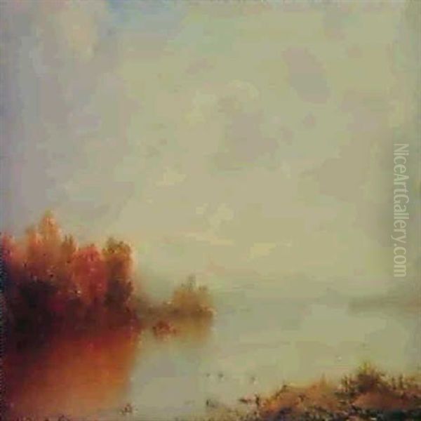 Mist Over The Lake Oil Painting by John Frederick Kensett