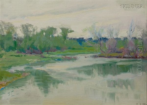 Sprint Along The River Oil Painting by Henry Rodman Kenyon