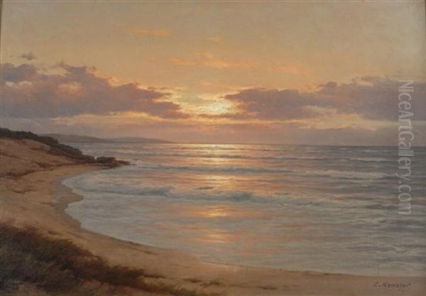 Sonnenuntergang An Meereskuste Oil Painting by Carl Kenzler