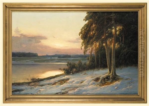 Winter Afterglow Oil Painting by Carl Kenzler