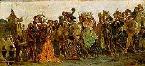 The Village Festival Oil Painting by Jean van de Kerckhove