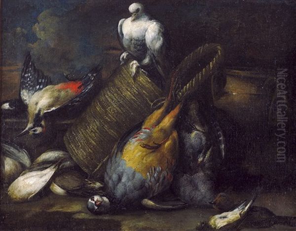 Jagdstillleben Mit Rebhuhn Und Anderem Federwild Oil Painting by Jacob van der Kerckhoven