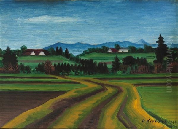 Vorgebirgslandschaft Oil Painting by Oldrich Kerhart