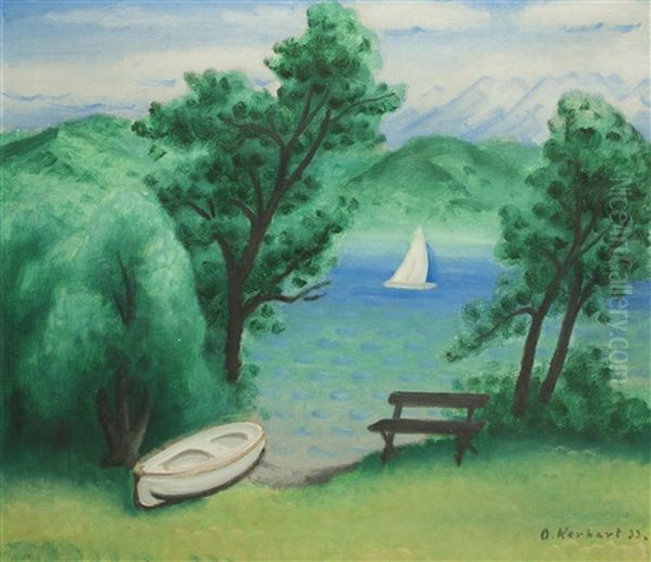 Am See Oil Painting by Oldrich Kerhart