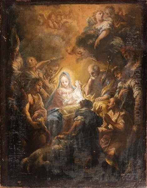 Adoration Des Bergers Oil Painting by Anton Kern