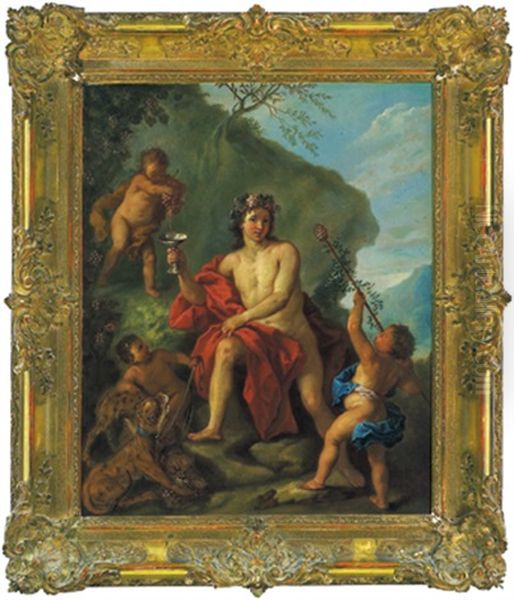 Bacchus Mit Amoretten In Einer Landschaft Oil Painting by Anton Kern