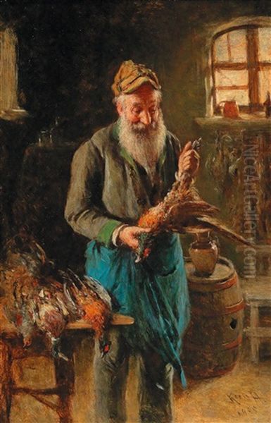 Pheasant Hunter Oil Painting by Hermann Kern