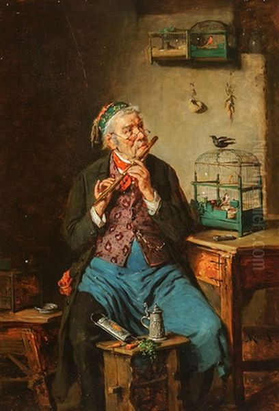 The Music Lesson Oil Painting by Hermann Kern