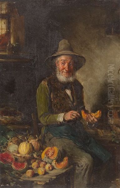 Der Obstverkaufer Oil Painting by Hermann Kern