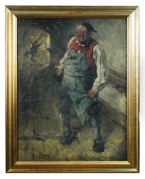 In The Beer Cellar Oil Painting by Hermann Kern