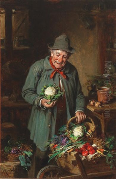 The Vegetable Hawker Oil Painting by Hermann Kern