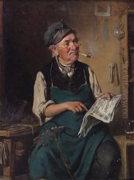 The Cobbler Oil Painting by Hermann Kern