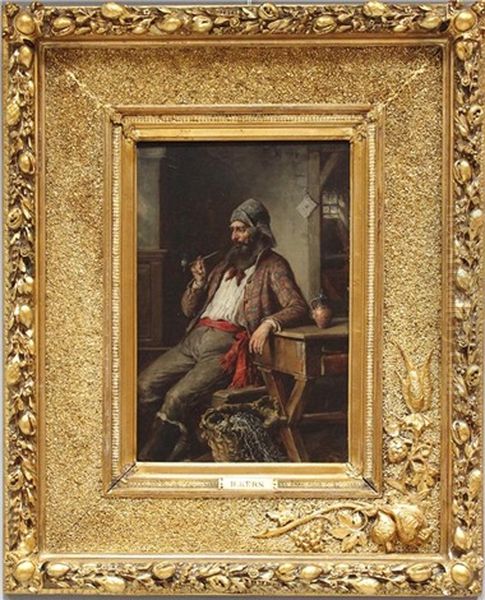 Rastender Fischer Mit Pfeife Oil Painting by Hermann Kern