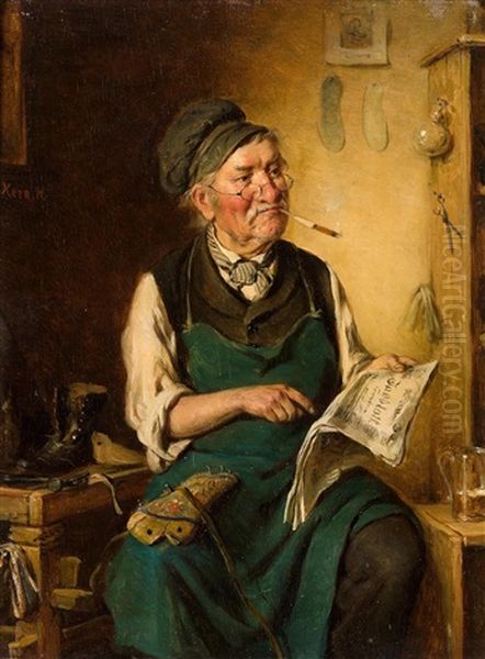 Lesender In Einem Interieur by Hermann Kern