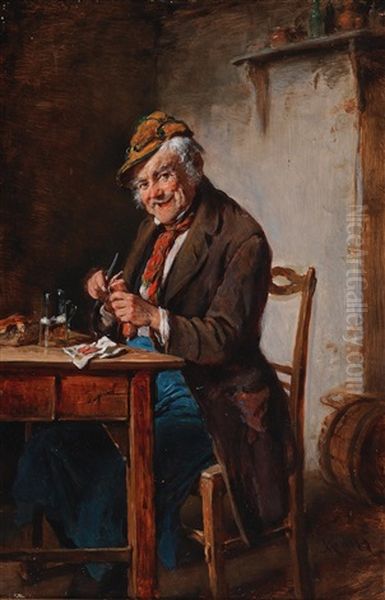 A Good Snack Oil Painting by Hermann Kern