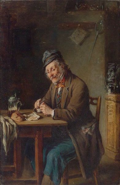 Brotzeit Oil Painting by Hermann Kern