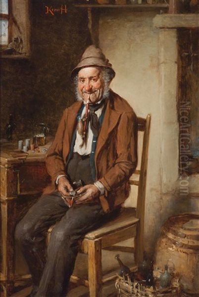 Ein Wohlverdienter Lohn Oil Painting by Hermann Kern