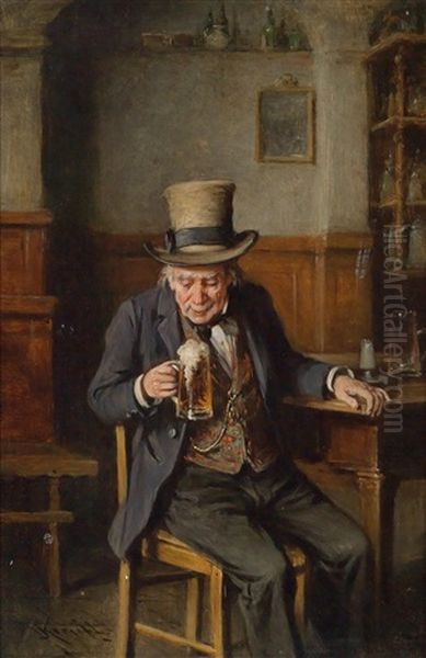 Ein Guter Tropfen Oil Painting by Hermann Kern