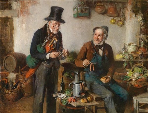 Jausenzeit Oil Painting by Hermann Kern