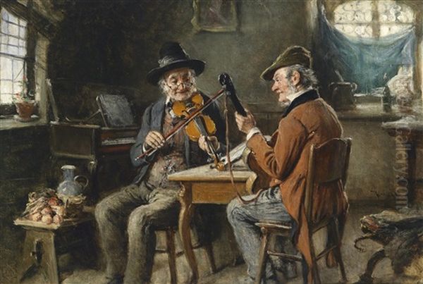 Die Musikanten Oil Painting by Hermann Kern