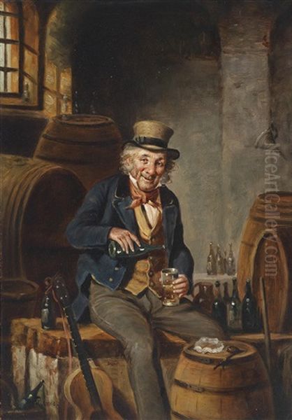 Der Weinliebhaber Oil Painting by Hermann Kern