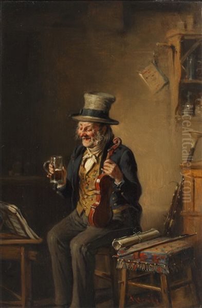 Thirsty Work Oil Painting by Hermann Kern