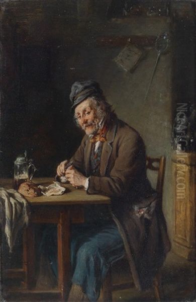 Brotzeit Oil Painting by Hermann Kern