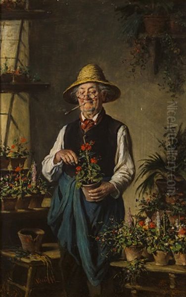 The Happy Gardener Oil Painting by Hermann Kern