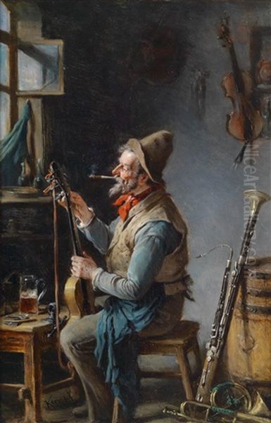 Ganz Bei Der Sache Oil Painting by Hermann Kern