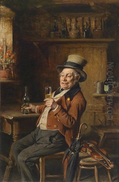 Ein Guter Tropfen Oil Painting by Hermann Kern