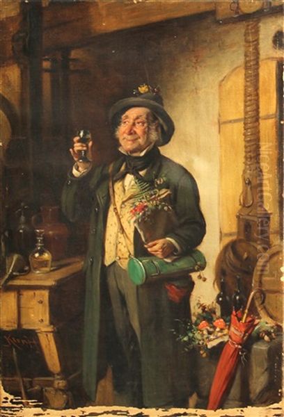 The Toast Oil Painting by Hermann Kern