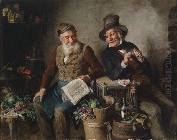 Gute Freunde Oil Painting by Hermann Kern